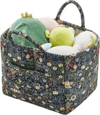 Boho Fabric Storage Basket, Large Capacity Laundry Basket, 12.2'' x 10.23'' x 10.23'' Collapsible Laundry Hamper with Easy Ca