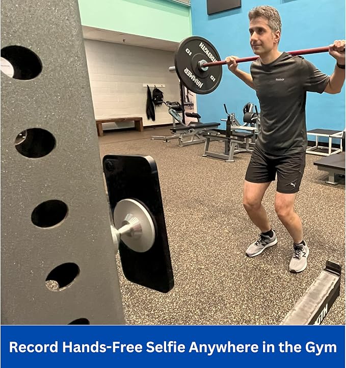 Gym Mate Magnetic Phone Mount Holder Compatible with MagSafe – Attaches to Metal Surfaces – Hands-Free Workout & Recording – Strong Magnetic Grip – Stable, Secure, Compact Size