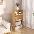 Wooden 4 Cube Storage Organizer,4 Tier Low Bookcase Storage Display Organizer, 44 Inch Versatile Cubes Shelf and Cubby Unit f