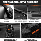 Mockins 40"x40"x6" Extra Deep Square Trailer Hitch Cargo Carrier & 30 CuFt Square Waterproof Cargo Hitch Carrier Bag | 500 Lbs. Capacity Folding Luggage Rack for SUV Car Truck RV & More w/Accessories