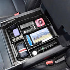 EDBETOS Center Console Organizer Compatible with Ford F150 2021-2023 Accessories (40/Console/40 Front-Seats ONLY) F-150 Armrest Box Interior Pallet Secondary Storage Box Insert Tray, Black