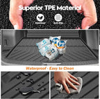KUST Floor Mats Set for 2026 Hyundai Palisade 7/8 Seats (Gas Only), All Weather Floor Liners & Rear Trunk Mat & Backrest Mat for Palisade Accessories TPE Rubber Car Mats High Edge