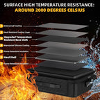 Fireproof Document Box with Lock, Durable Hard Case File Organizer Fire Safe Box, Hard-Shell Design Waterproof Fireproof Safe