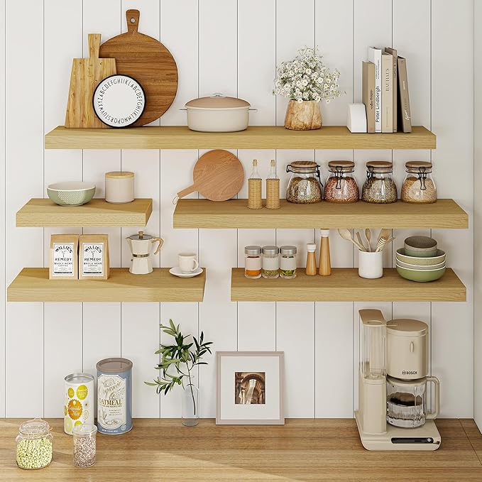 Fun Memories 16 Inch Floating Shelves for Wall, 9.3Inch Deep Floating Shelf, Extra Deeper & Thicker Wall Mounted Storage Shel