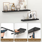 Heimlove Floating Shelves for Wall,16 inchs Shelf for Small Bathroom,Mounted Storage & Display Wood Shelves for Bedroom,Livin