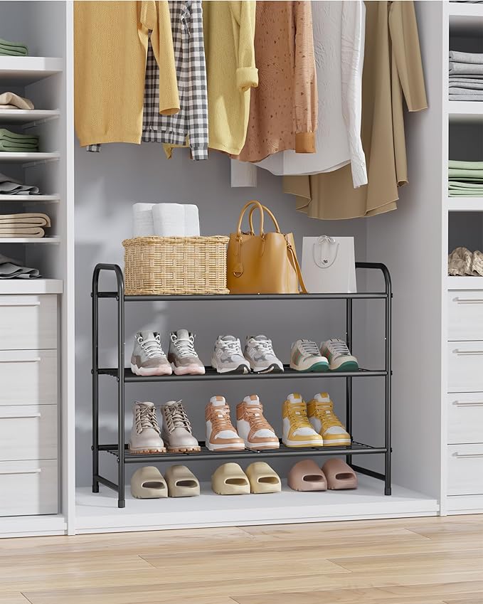 Kitsure Shoe Rack - Stainless Steel Shoe Organizer, Sturdy Shoe Rack for Closet and Front Door Entrance, Free Standing Shoe S