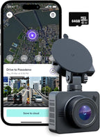 Nexar Beam GPS Dash Cam - 1 Year Nexar App Subscription Included - Unlimited Cloud Storage, Drive Recordings, Parking Mode, N