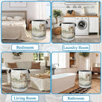 Cute Cat Laundry Hamper Bathtub Flowers Laundry Basket Collapsible Portable Clothes Toy Storage Bin for Bathroom Bedroom Room