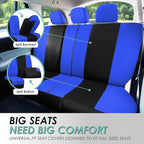 FH Group Car Seat Covers Rear Set Cloth - Universal Fit Automotive Seat Covers, Low Back Front Seat Covers, Solid Back Seat C