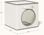 Vailando Ultra Thick Fabric Foldable Storage Bins with Mesh Window - 11 Inch Cube Storage Organizer for Clothes, Shelves, Off