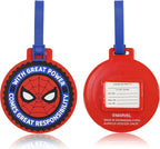 Marvel Spiderman Luggage Tag 2 Piece Set | 4.25" Spiderman Kids Luggage Tags for Suitcases | Travel Essentials Cruise Ship Ac