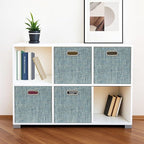 Posprica Storage Basket Bins,13×13×13 Foldable Storage Boxes Fabric Drawer Cubes for Closet Shelf Cabinet Bookcase - Set of 4
