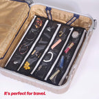 DIOMMELL Hanging Jewelry Organizer 47 Pockets with Zipper for Earrings Necklace Bracelet Ring Accessory Display Storage Bag T