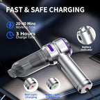 Car Vacuum Cleaner High Power - 22000PA Portable Car Vacuums 4 in 1 Compressed Air Duster & Blower Hand Held Vacuum Cordless 