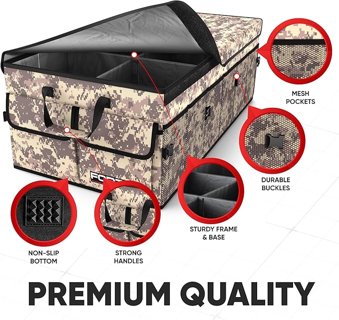 FORTEM Trunk Organizer For SUV Car Trunk Organizer, Foldable Storage, Car Accessories for Women Men, Collapsible Bag, Perfect C