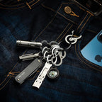 KeyUnity Stainless Steel Carabiner Mini Clips, Key Holder Organizer Keychain for Keys, Flashlight, Folding Knife & Whistles