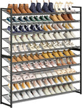 Large Shoe Rack 10 Tier Shoe Organizer, Heavy Duty Metal 5-Tier Stackable Shoe Storage Vertical Shoe Rack for Closet Front Do