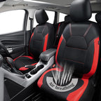 CAR PASS Leather Car Seat Covers Front Seats Only, with Air Mesh Front Seat Covers Breathable, Cool Automotive Seat Covers 2 