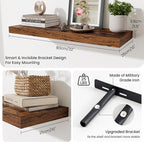 Fun Memories Floating Shelves for Wall, 32 Inch Long Floating Shelves Set of 2, 32 x 10 Wooden Shelves for Wall, Large Storag