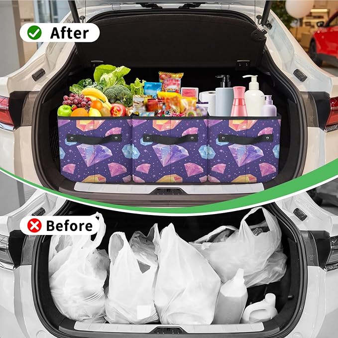 Reusable Grocery Bag, Foldable Large Shopping Tote Bag for Groceries Kitchen Picnic Car Trunk