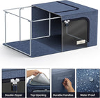 Sorbus Storage Bins with Metal Frame - Stackable & Foldable Clothes Organizer Bags - Oxford Fabric Storage Containers with La