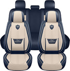 LINGVIDO Car Seat Covers Full Set (5 Seats) - Premium Perforated Nappa Leather, Waterproof Shield, Omni-Adapt Fit SUVs Sedans