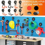 ULIBERMAGNET New Upgraded Garage Magnetic Hooks, 2 Pack Black Heavy Duty Large J Hooks with Magnet, Black Strong Anti-Slip Co