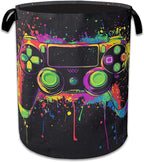 Game Controlle Laundry Basket Collapsible Laundry Hamper Clothes Toy Storage Bin for Bathroom Bedroom Room Decor 16" X 20.8"
