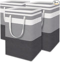 HomeHacks 3-Pack Large Laundry Basket,75L Each Waterproof, Freestanding Laundry Hamper, Collapsible Tall Clothes Hamper with 