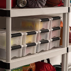 IRIS USA 6 Qt Stackable Plastic Storage Bins with Lids, 10 Pack - BPA-Free, Made in USA - Discreet Organizing Solution, Latch