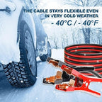 Heavy Duty Jumper Cables,All Copper 6 Gauge 20 Feet Booster Battery Cable,Automotive Wires with Alligator Clips,Carrying Bag,Safety Gloves and Iron Brush for Cars Truck
