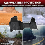 LASFIT Floor Mats 2019-2025 2026 for Ram 2500/3500 Crew Cab Bench Seat, Not for Bucket Seat or Model with PTO KIT or 4X4 Shifter, All Weather TPE Custom Fit Car Mats Floor Liners 1st & 2nd Row, Black