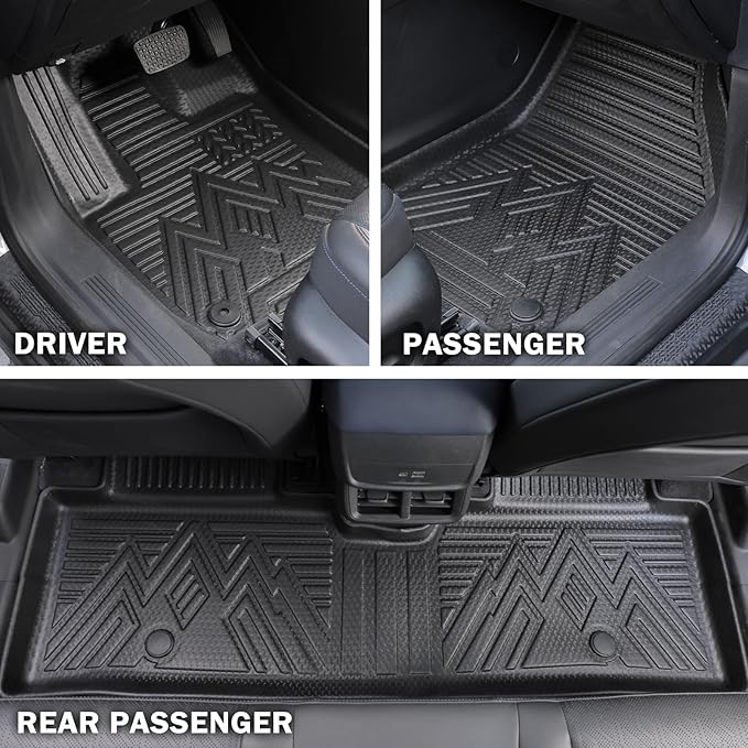 KUST Floor Mats Set for 2022-2026 Jeep Grand Cherokee 5 Seats (Include 4XE, Not for WK & L), Cargo Trunk Liner with Backrest Mat All Weather Car Mats Accessories TPE Rubber Raised Edge