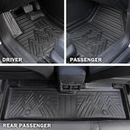 KUST Floor Mats Set for 2022-2026 Jeep Grand Cherokee 5 Seats (Include 4XE, Not for WK & L), Cargo Trunk Liner with Backrest Mat All Weather Car Mats Accessories TPE Rubber Raised Edge