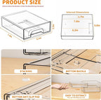 Yieach 2.2'' Tall Acrylic Clear Stackable Storage Drawer Organizer,8 Pack Desk Organization and Storage,Plastic Office Supply