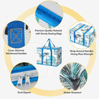 BALEINE 2Pk Insulated Reusable Grocery Bags, Collapsible Cooler Bag for Groceries, Heavy Duty Large Insulated Bag (16''x9''x13'', Island Breeze)