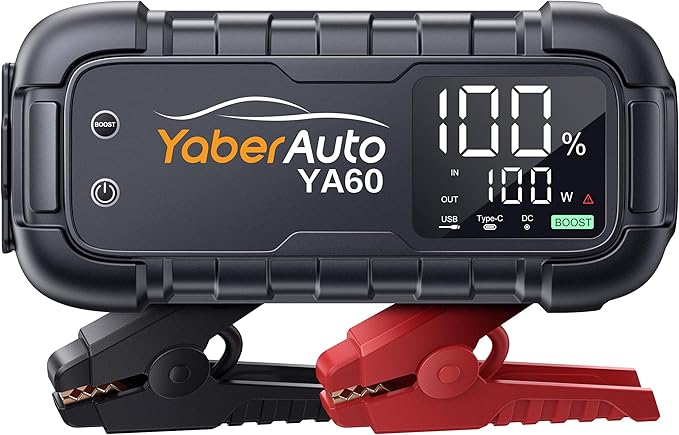 YaberAuto Jump Starter 8000A 65W Fast Charging (All Gas/12.0L Diesel) Portable Car Battery Jump Starter Pack, Jump Box Car