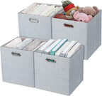 Posprica 3X Thicker Fabric Storage Cubes 13 inch Collapsible Storage Bins for Organization, Cubby Storage Baskets for Organiz