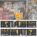 Metal Pegboard,4 Pack Metal Pegboard Panels With 8 Hooks,Black Pegboard Wall Organizer,16"x12" Steel Peg Boards for Walls,Too