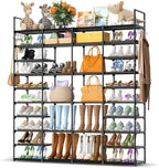 Kottwca 4 Row 10 Tier Large Shoe Rack Organizer for Closet Entryway, 72-80 Pair Shoe Boot Storage Rack, Metal Shoe Shelf Big 