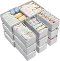 Vtopmart 18 Pack Baby Clothes Organizer, Dresser Drawer Organizer for Baby Clothing, Foldable Fabric Closet Drawer Storage Bi