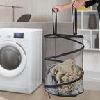 Seiritex 2Pcs Mesh Popup Laundry Hamper 115L Extra Large Collapsible Laundry Basket Foldable Clothing Storage Basket with Han