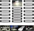 20 Pcs Rock Lights White Strip Lights Wheel Fender Well Underglow Led Lights for Cars Exterior Side Marker for Truck Golf Cart Wrangler RV RV SUV Offroad
