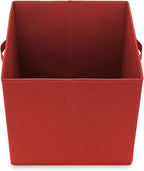 Casafield Set of 6 Collapsible Fabric Cube Storage Bins, Red - 13" Foldable Cloth Baskets for Shelves, Cubby Organizers & Mor