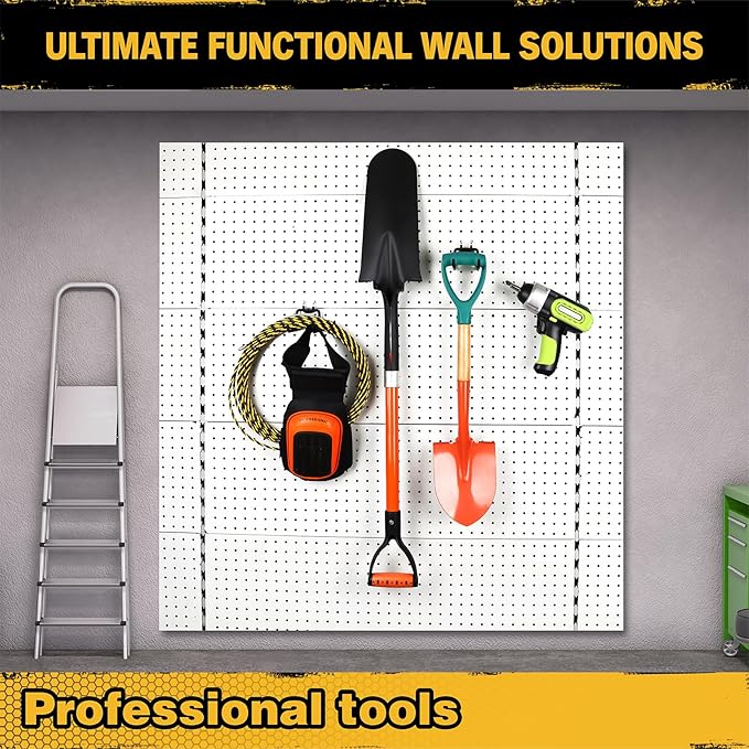 ELEAD 8-Piece Flat Pegboard Hooks, Peg Board Organizer Accessories for Hanging, Fit 1/4" Pegboard, Peg Board Tool Hangers for