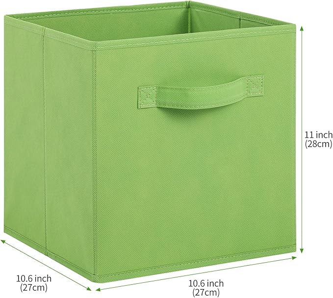 Stero Fabric Storage Bins 6 Pack Fun Colored Durable Storage Cubes with Fabric Handles Foldable Cube Baskets for Home, Kids R