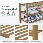 Smiry Shoe Rack, 5 Tier Thick Bamboo Shoe Organizer, Stackable Free Standing Wooden Shoe Storage Shelf for Closet, Entryway, 