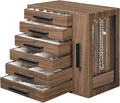 HOOBRO Jewelry Box for Women, Jewelry Organizer Box, 6-Tier Wooden Jewelry Box, Jewelry Case with Side Transparent Window, Cr