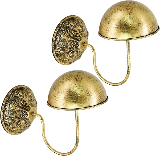 Owlgift Wall Mount Hat Racks Set of 2 - Vintage Gold Iron Hat Holders - Heavy Duty Wall Mounted Display Stand for Baseball Ca