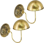 Owlgift Wall Mount Hat Racks Set of 2 - Vintage Gold Iron Hat Holders - Heavy Duty Wall Mounted Display Stand for Baseball Ca